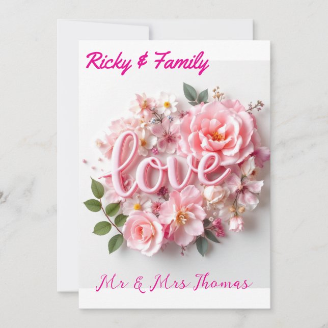 Elegante Invitación a la Boda Un Hermoso Comienzo (Anverso)