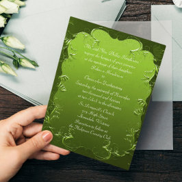 Elegante Invitación a la Boda Verde