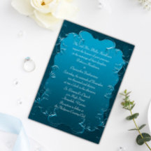 Elegante invitación a la boda Verde azulada