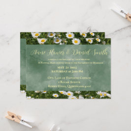 Elegante invitación a la boda verde católica
