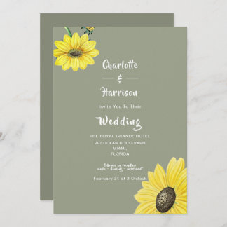 Elegante Invitación a la Boda Verde con Sage de Gi