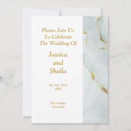 Elegante Invitación a la Boda, verde, dorado, desm