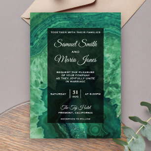 Elegante invitación a la boda verde elegante