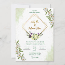 "Elegante invitación a la boda verde: Inspirada en