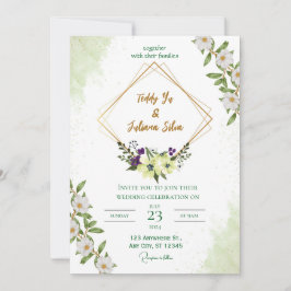 "Elegante invitación a la boda verde: Inspirada en