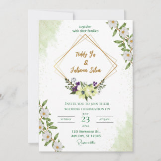 "Elegante invitación a la boda verde: Inspirada en