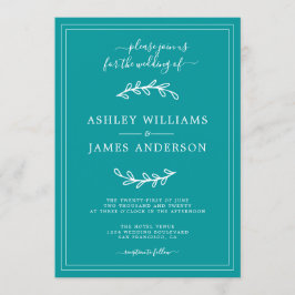 Elegante invitación a la Boda Verde Viridiana