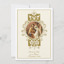 Elegante Invitación a la Boda Vintage Católica