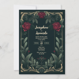Elegante Invitación a la Boda Vintage de Flores Os