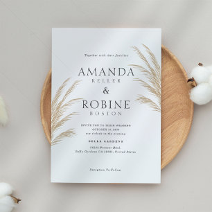 Elegante invitación a la Boho Grass Wedding