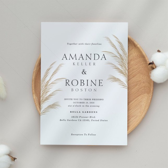 Elegante invitación a la Boho Grass Wedding (Subido por el creador)