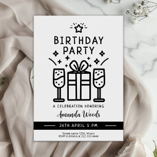 Elegante invitación a la celebración de cumpleaños