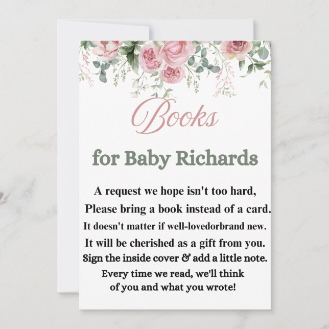 Elegante invitación a la celebración del bebé (Anverso)