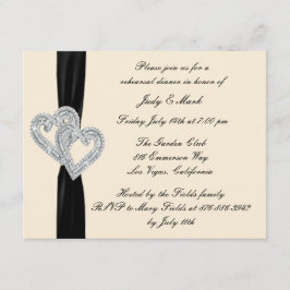 Elegante invitación a la cena de ensayo de cinta n