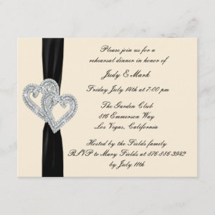 Elegante invitación a la cena de ensayo de cinta n