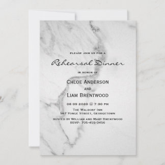 Elegante Invitación a la Cena de Ensayo de Mármol