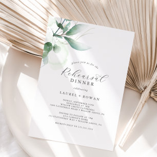 Elegante Invitación a la cena de ensayo de vegetac