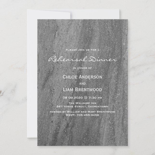 Elegante Invitación a la cena de un ensayo de gran (Anverso)