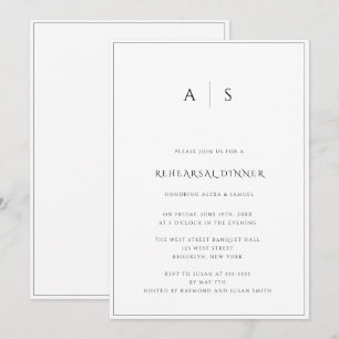 Elegante Invitación a la cena de un ensayo de mono