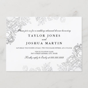 Elegante Invitación a la cena de un ensayo floral 