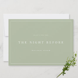 Elegante Invitación a la cena de un ensayo verde s
