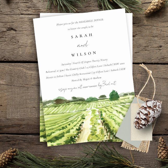Elegante Invitación a la cena de vineyard (Subido por el creador)