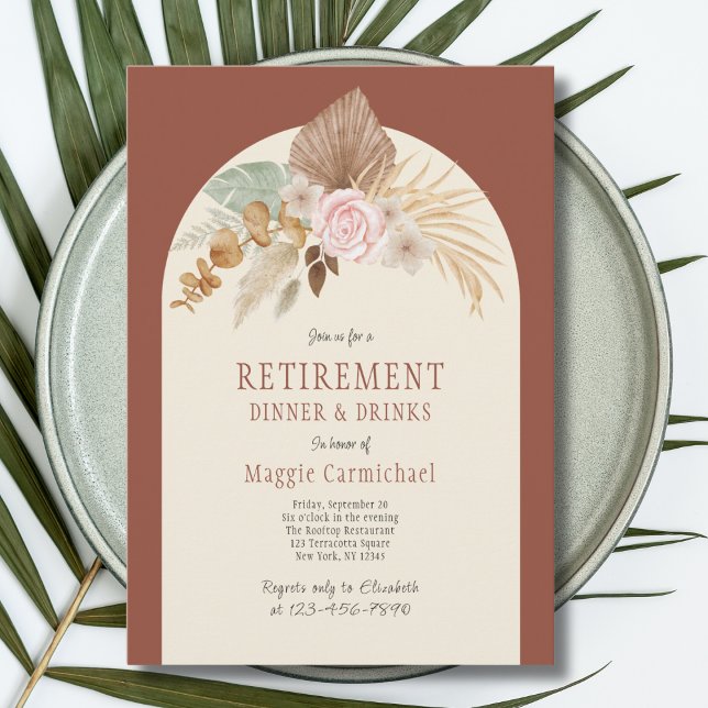 Elegante Invitación a la Cena del Boho Floral (Subido por el creador)