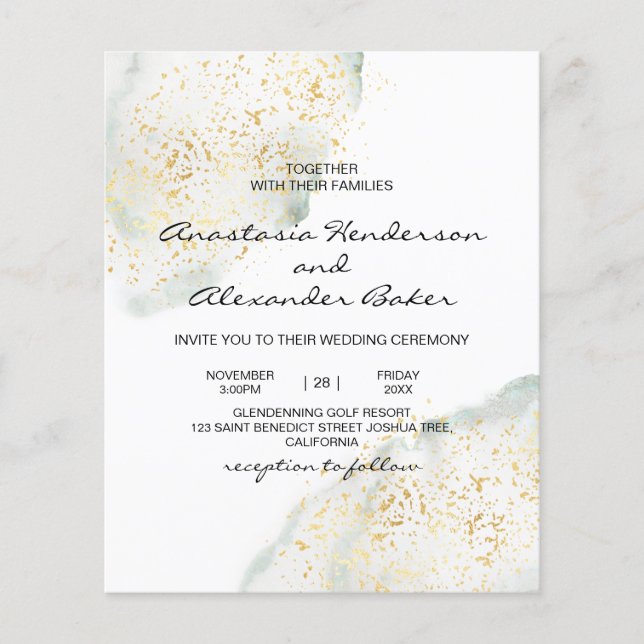 Elegante invitación a la ceremonia boda. Flyer (Frente)