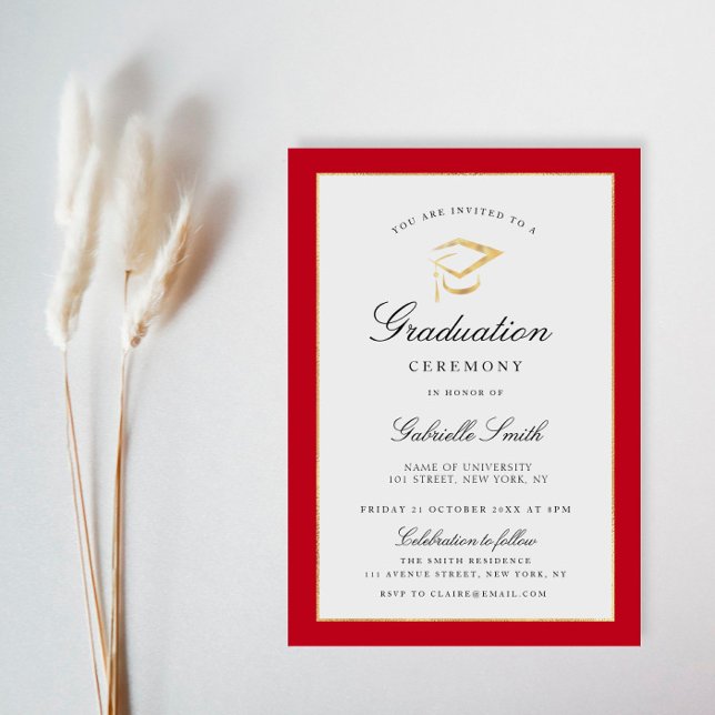 Elegante invitación a la ceremonia de graduación (Subido por el creador)
