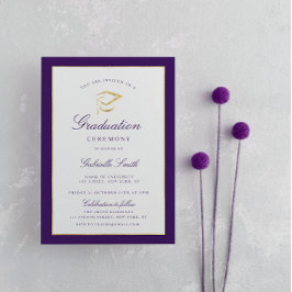 Elegante invitación a la ceremonia de graduación c