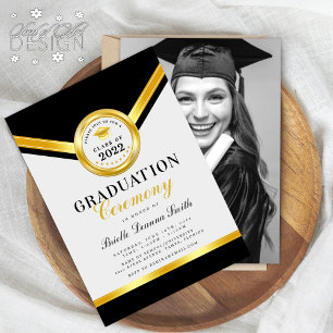 Elegante invitación a la ceremonia de graduación d