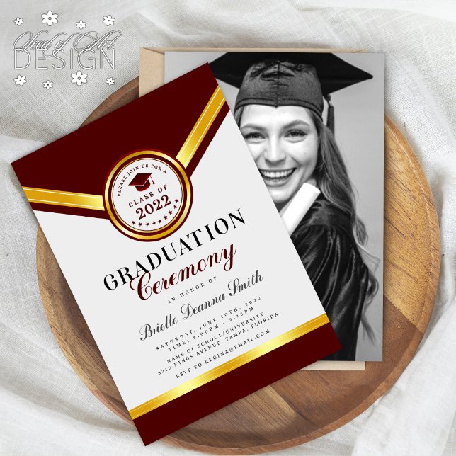 Elegante invitación a la ceremonia de graduación d (Subido por el creador)
