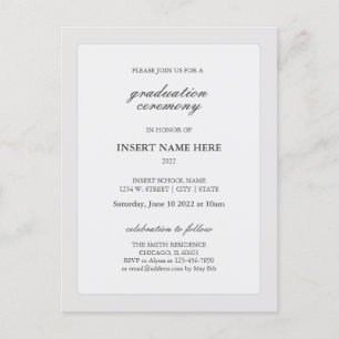 Elegante invitación a la ceremonia de graduación m