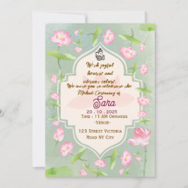 Elegante Invitación a la Ceremonia de Mehndi Hindú