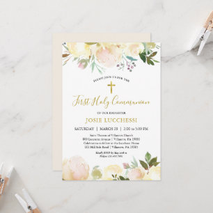 Elegante invitación a la comunidad del bautismo fl
