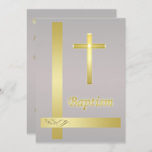 Elegante Invitación a la Cristiandad del Baptismo 