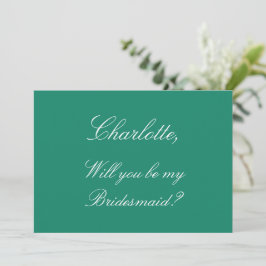 Elegante invitación a la dama de honor de esmerald