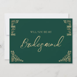 Elegante invitación a la deco bridesmaid de oro