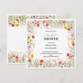 Elegante invitación a la ducha con flores de flore
