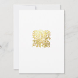 Elegante invitación a la ducha con flores de oro