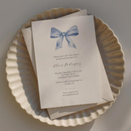 Elegante invitación a la ducha de bebé con cinta a