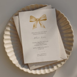 Elegante invitación a la ducha de bebé con cinta a
