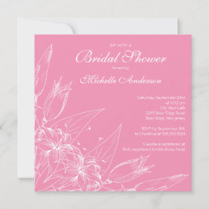 Elegante invitación a la ducha de flores negras li