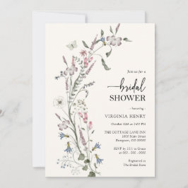 Elegante Invitación a la ducha de flores silvestre