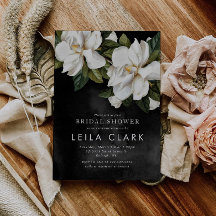 Elegante invitación a la ducha de la Magnolia Blan