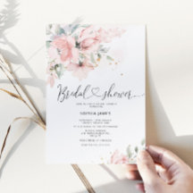 Elegante invitación a la ducha de la novia de colo