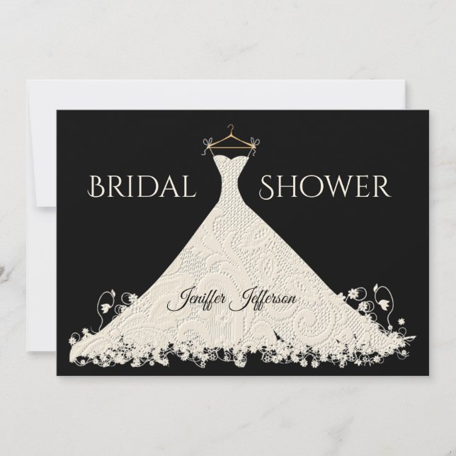 Elegante Invitación a la ducha de novia (Anverso)