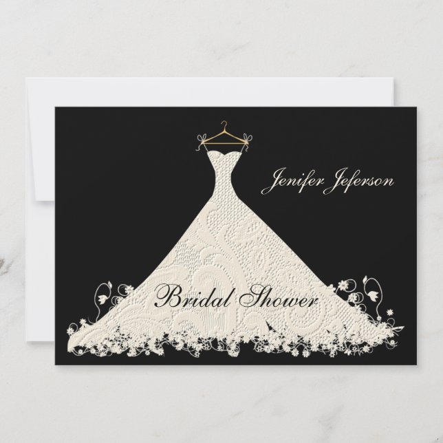 Elegante Invitación a la ducha de novia (Anverso)