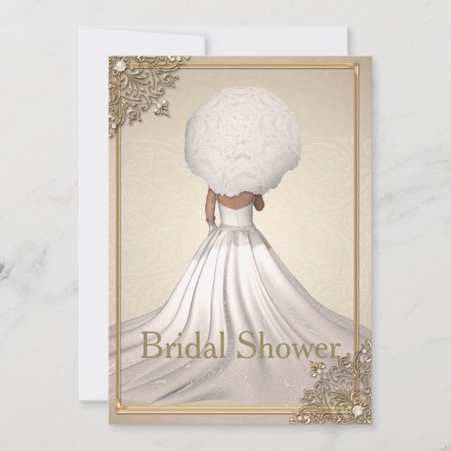 Elegante Invitación a la ducha de novia (Anverso)