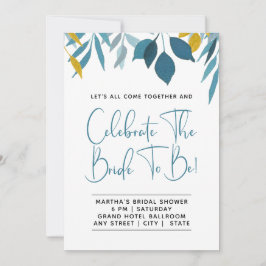 Elegante Invitación a la ducha de novia botánica a